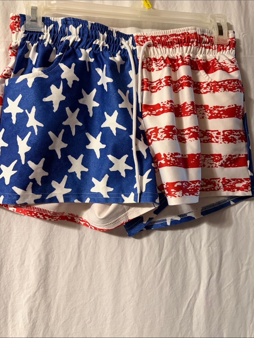 Women’s Patriotic Star & Stripe Athletic Shorts - Red, White, Blue